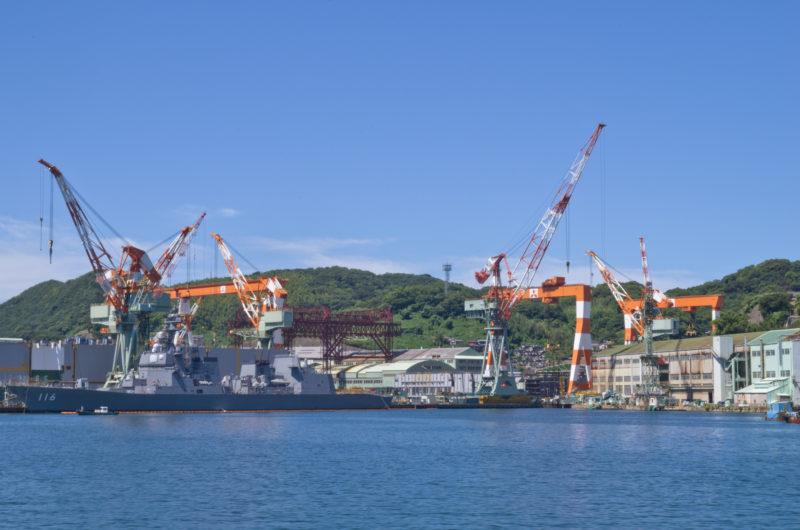 三菱長崎造船所 海上自衛隊のあきづき型護衛艦てるづき